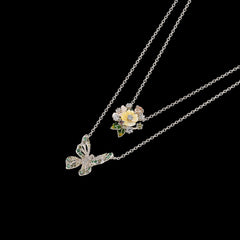 White Butterfly Charm Necklace