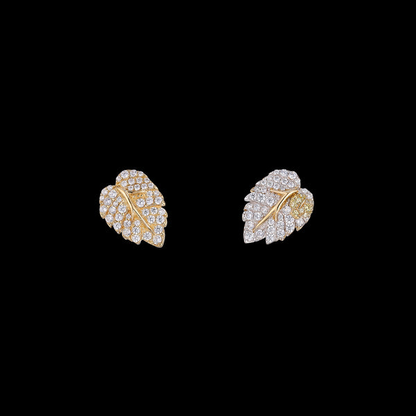 White Leaf Ear Studs – Anabela Chan Joaillerie