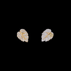 White Leaf Ear Studs