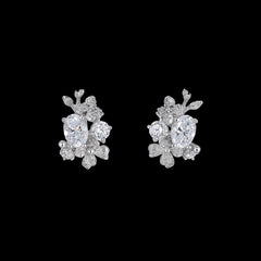 White Posy Diamond Studs, Earrings, Anabela Chan Joaillerie - Fine jewelry with laboratory grown and created gemstones hand-crafted in the United Kingdom. Anabela Chan Joaillerie is the first fine jewellery brand in the world to champion laboratory-grown and created gemstones with high jewellery design, artisanal craftsmanship and a focus on ethical and sustainable innovations.