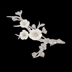 White Sakura Blossom Brooch