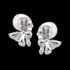 White Butterfly Pearl Earrings, Earrings, Anabela Chan Joaillerie - Fine jewelry with laboratory grown and created gemstones hand-crafted in the United Kingdom. Anabela Chan Joaillerie is the first fine jewellery brand in the world to champion laboratory-grown and created gemstones with high jewellery design, artisanal craftsmanship and a focus on ethical and sustainable innovations.