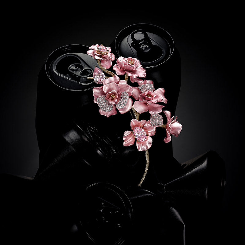 Anabela Chan Joaillerie-Aluminium BLOOMS-Cherry Blossom Aluminium Brooch_Can Campaign