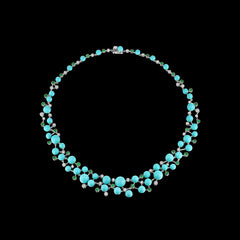 Turquoise Constellation Necklace, Necklace, Anabela Chan Joaillerie - Fine jewelry with laboratory grown and created gemstones hand-crafted in the United Kingdom. Anabela Chan Joaillerie is the first fine jewellery brand in the world to champion laboratory-grown and created gemstones with high jewellery design, artisanal craftsmanship and a focus on ethical and sustainable innovations.