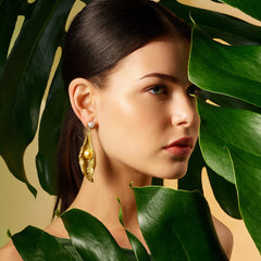 Champagne Acorn Leaf Earrings