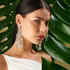 Diamond Opal Raindrop Earrings