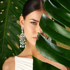 Diamond Opal Raindrop Earrings