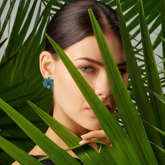 Emerald Sapphire Chanterelle Studs