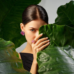 Fuchsia Violet Chanterelle Earrings