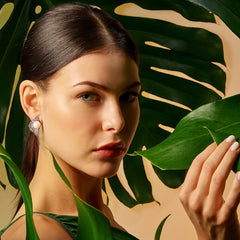 Lavender Leaf Blade Ear Studs