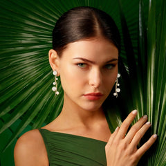 Snowflower Blades of Grass Earrings