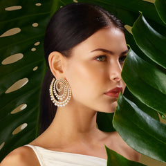 Pearl Vortex Hoop Earrings
