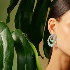 Petite Sky Opal Vortex Hoop Earrings