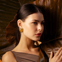 Amber Heart Earrings