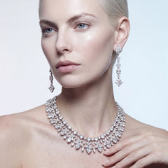 Diamond Tropical Drop Necklace. Lab-Grown Simulated Diamond