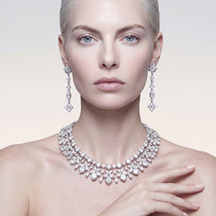 Diamond Tropical Drop Necklace. Lab-Grown Simulated Diamond