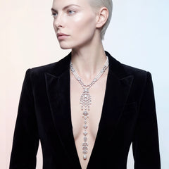 Sunburst Dentelle Pendant Necklace. Lab-Grown Simulated Diamond