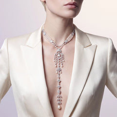 Sunburst Dentelle Pendant Necklace. Lab-Grown Simulated Diamond
