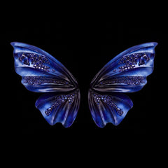 Blue Butterfly Earrings. Lab-Grown Sapphire