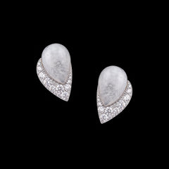 Eclipse Chalcedony Earrings. Lab-Grown Chalcedony