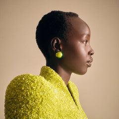 Neon Green Tinkerbell Earrings. Lab-Grown Simulated Diamond