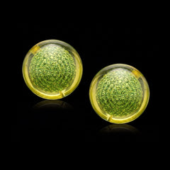 Neon Green Tinkerbell Earrings. Lab-Grown Simulated Diamond