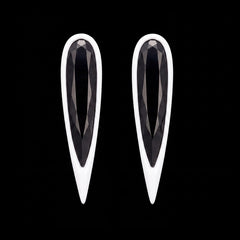 Origami Black Diamond Glimmer Earrings. Lab-Grown Simulated Diamond