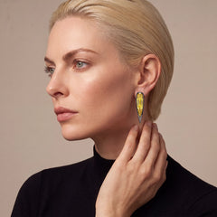 Origami Ruby Glimmer Earrings. Lab-Grown Ruby
