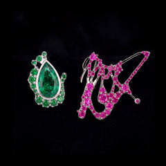 Paint Splash Earrings. Green. Lab-Grown Emerald