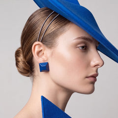 Primary. Blue Aluminium Earrings