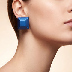Primary. Blue Aluminium Earrings