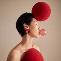 Primary. Crimson Aluminium Earrings