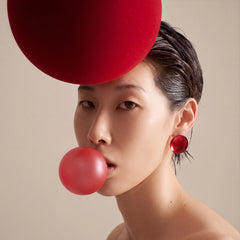 Primary. Crimson Aluminium Earrings