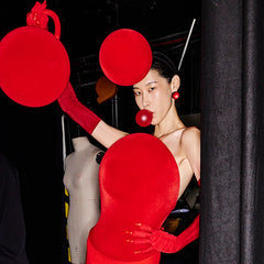 Primary. Crimson Aluminium Earrings