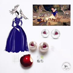 Ruby Snow White Earrings. Lab-Grown Ruby