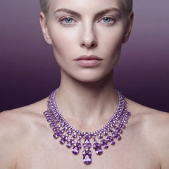 Lavender Valour Sautoir Necklace. Lab-Grown Amethyst