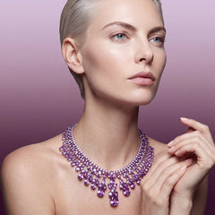 Lavender Valour Sautoir Necklace. Lab-Grown Amethyst