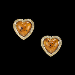 Amber Heart Earrings