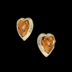 Amber Heart Earrings