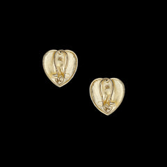 Amber Heart Studs