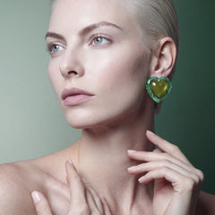 Apple Heart Earrings. Lab-Grown Fruit Gems™
