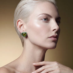 Apple Heart Studs. Lab-Grown Fruit Gems™