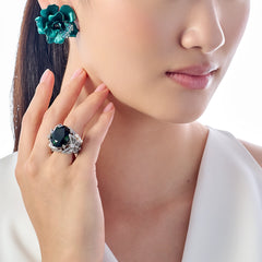Green Tourmaline Swallowtail Ring