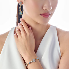 Aqua Daisy Drop Earrings