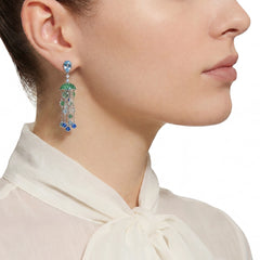 Aqua Medusa Tassel Earrings