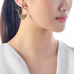 Aqua Orchard Hoop Earrings