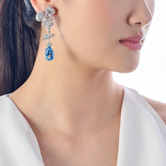 Aqua Orchid Earrings
