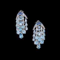 Aqua Sapphire Waterfall Earrings