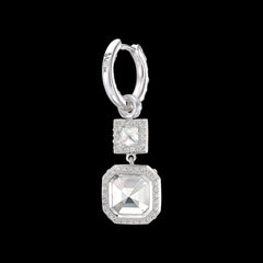 Asscher Pendant Hoop Earrings