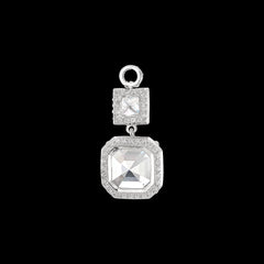 Asscher Pendant Hoop Earrings